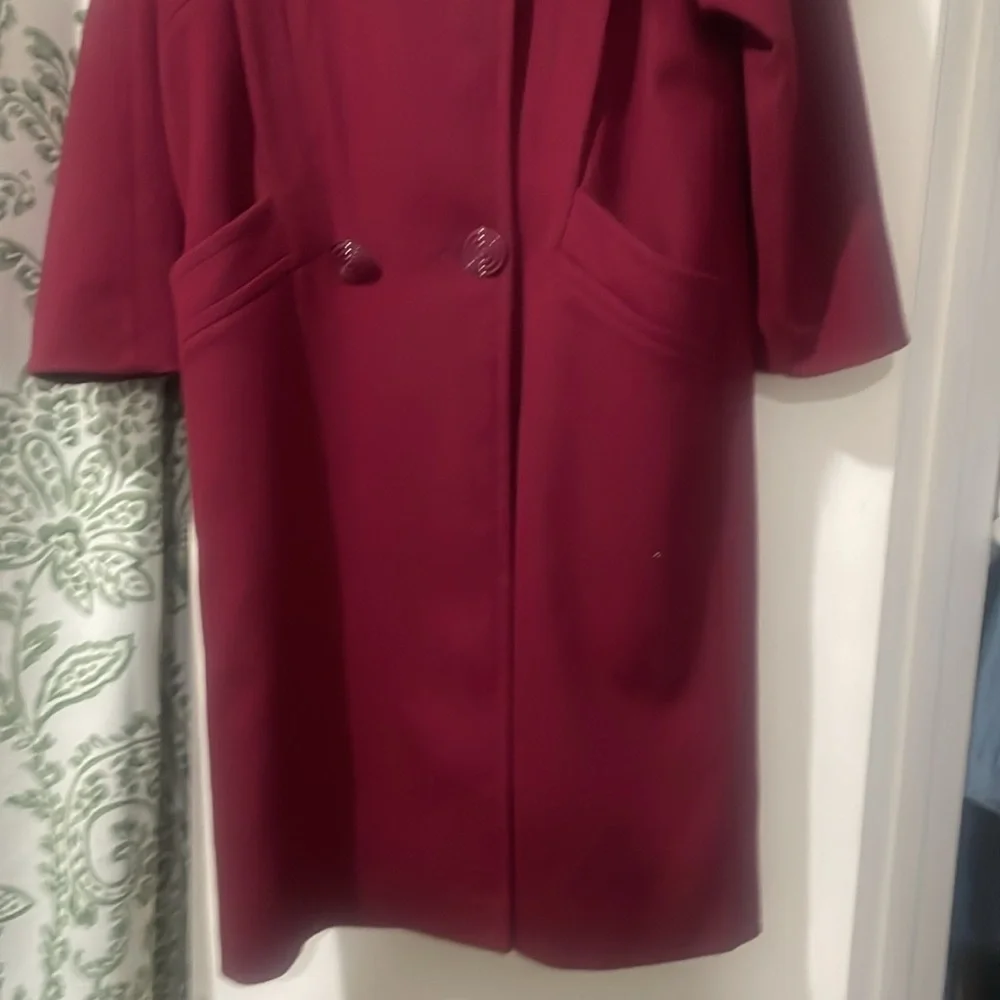 Vintage Worthington Burgundy Long Coat size 8p - Picture 3 of 5